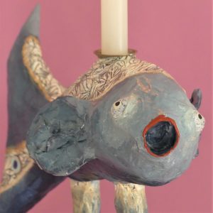 Dekofisch als Kerzenständer